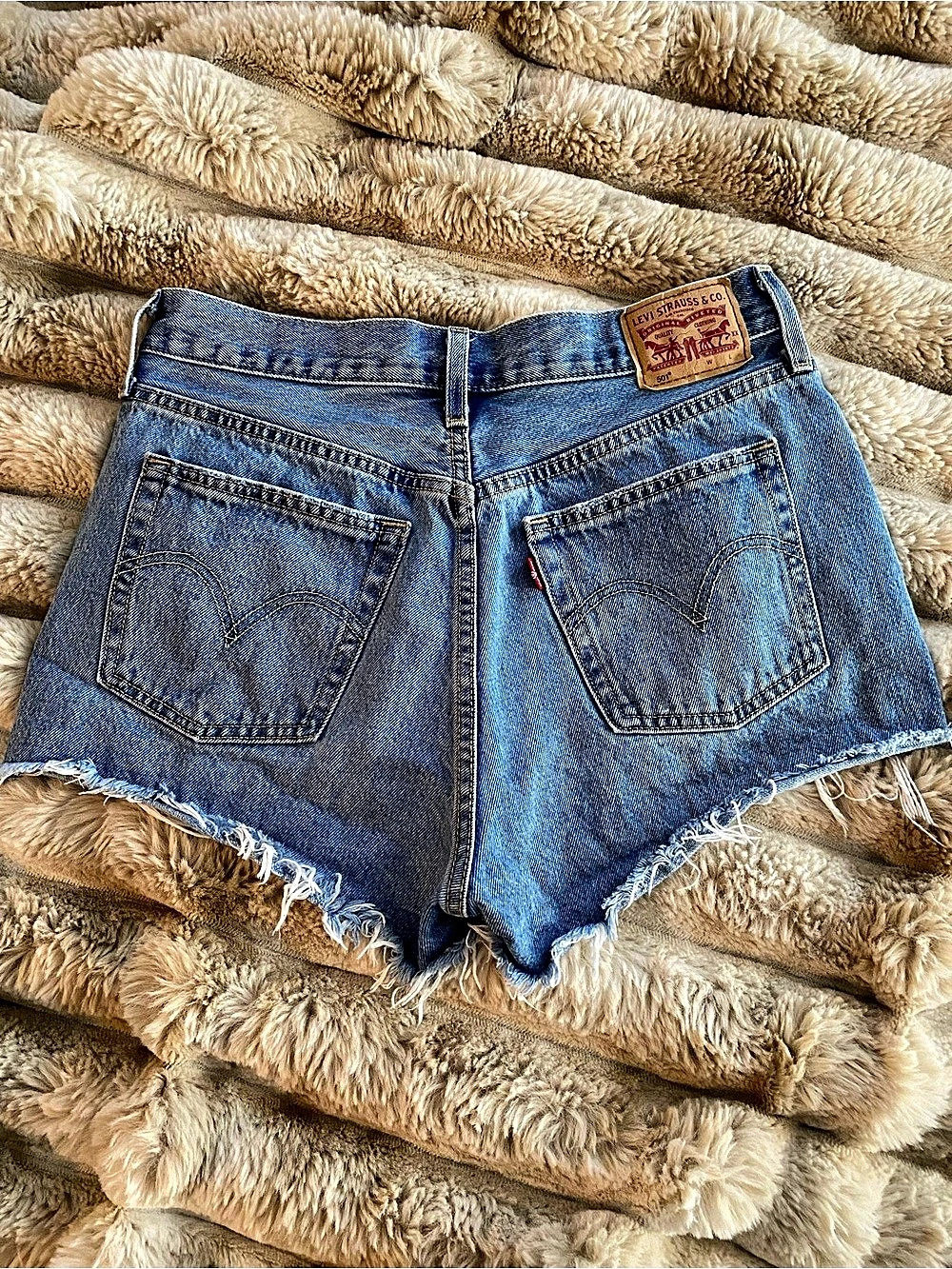 Levi's 501 Original High-Rise Cut-Off Denim Shorts Distressed Denim Jean Shorts